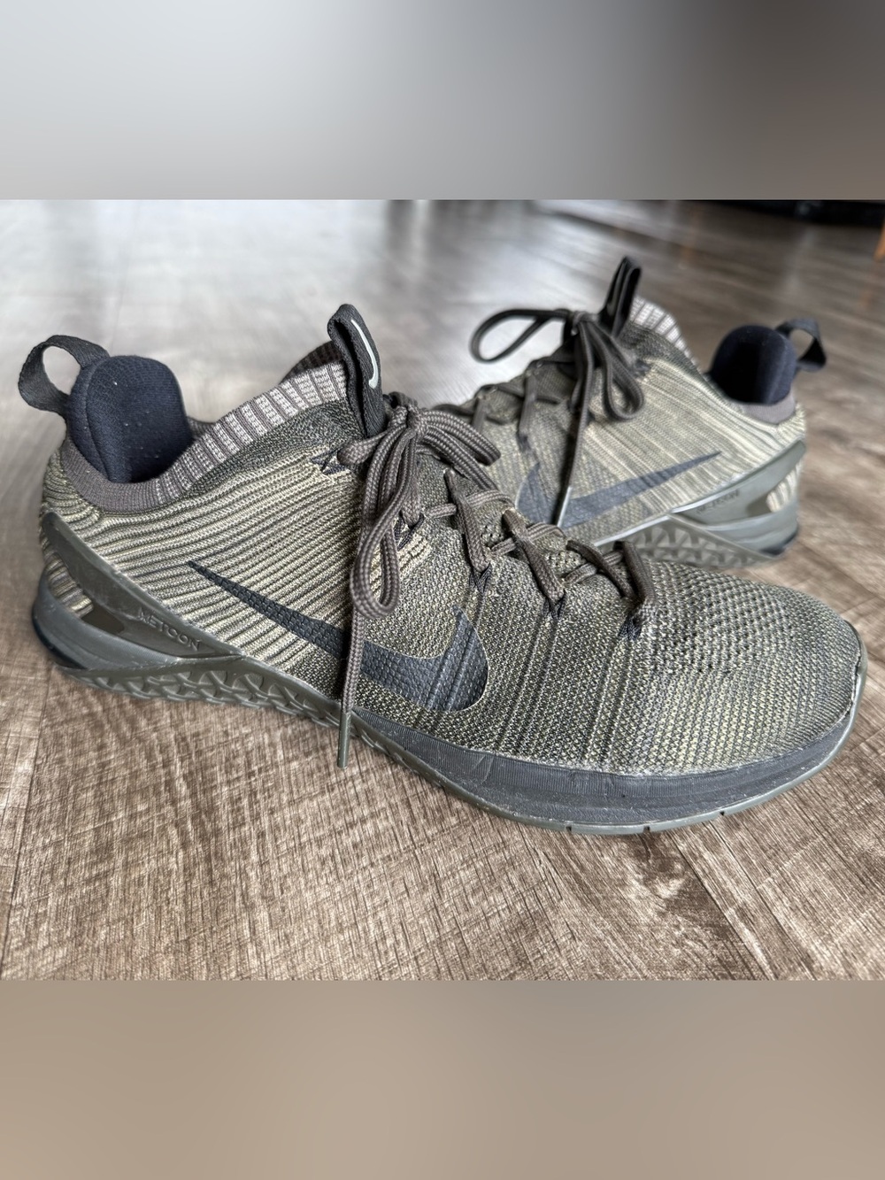 Nike Metcon DSX Flyknit 2 Training Shoes Dark Stucco Green Mens Size 11.5 924423